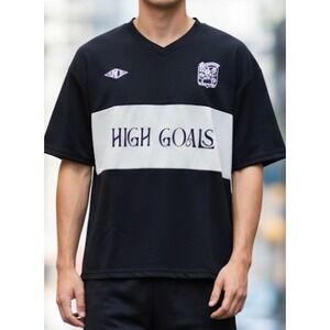 D&F Ricky Singh Relaxed Fit High Goals Black‎ And Dark White  Size M